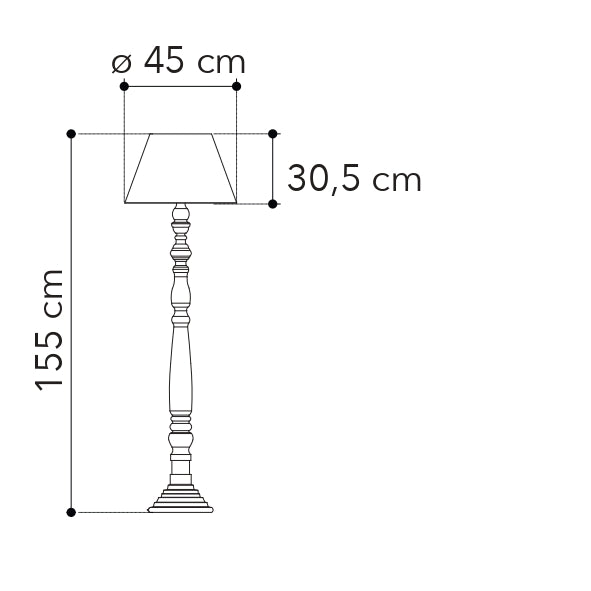 Piantana BOUTIQUE in legno naturale e paralume in tessuto - FT-FeelThe