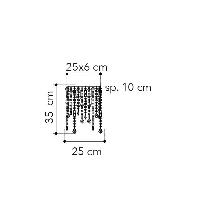 Applique BREEZE in metallo con pendenti in cristallo - FT-FeelThe