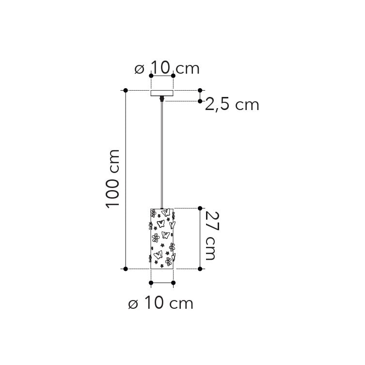 Lampadario a sospensione cilindrico BUTTERFLY - FT-FeelThe