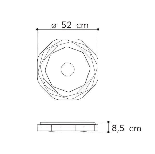 Plafoniera LED DAISY con retroilluminazione, CCT+ dimmer e funzione WIFI - FT-FeelThe