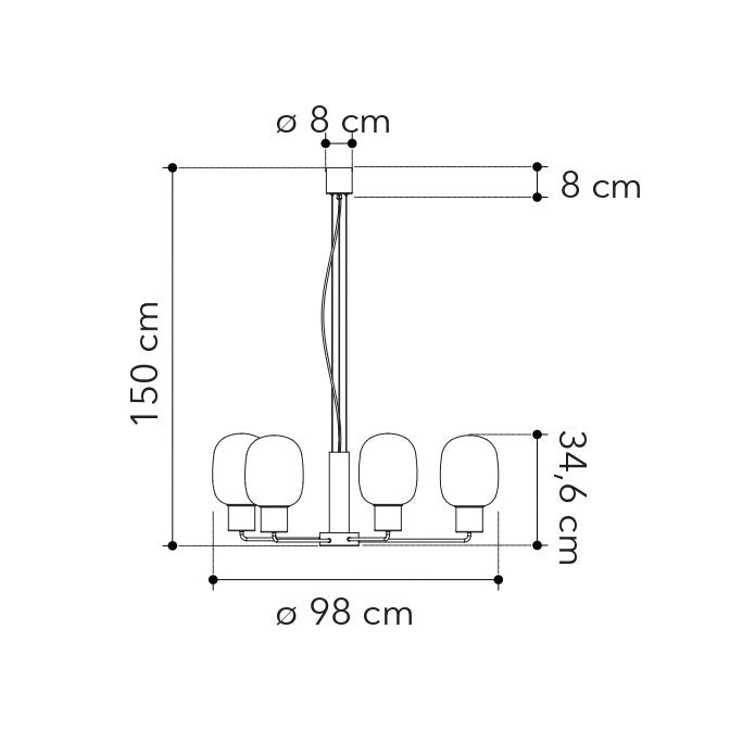 Lampadario a sospensione FELLINI (6XE27) - FT-FeelThe