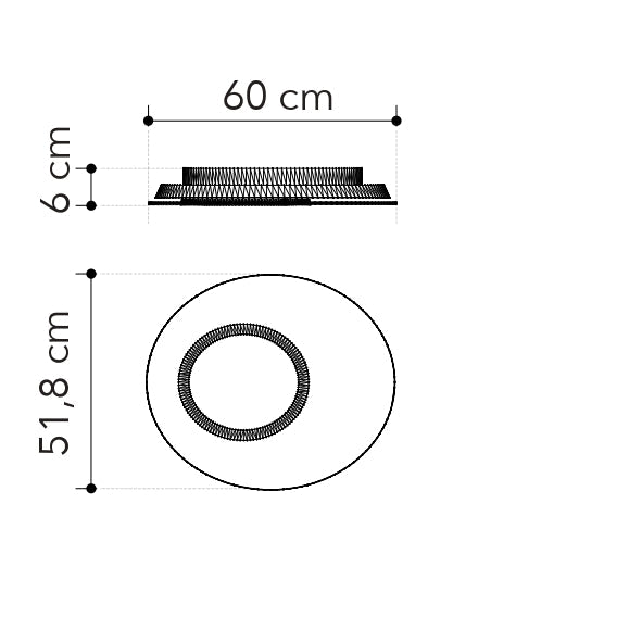Plafoniera LED GIOIA in vetro con funzione CCT - FT-FeelThe