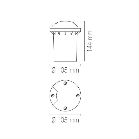 Faro carrabile HUMMER forma rotonda, acciaio inox - FT-FeelThe