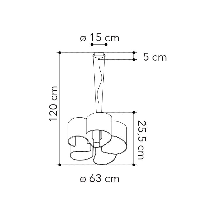 Lampadario a sospensione IMAGINE (5xE27) - FT-FeelThe
