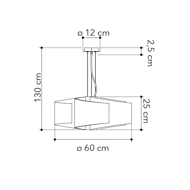 Lampadario a sospensione JOYCE in vetro decorato (6XE27) - FT-FeelThe