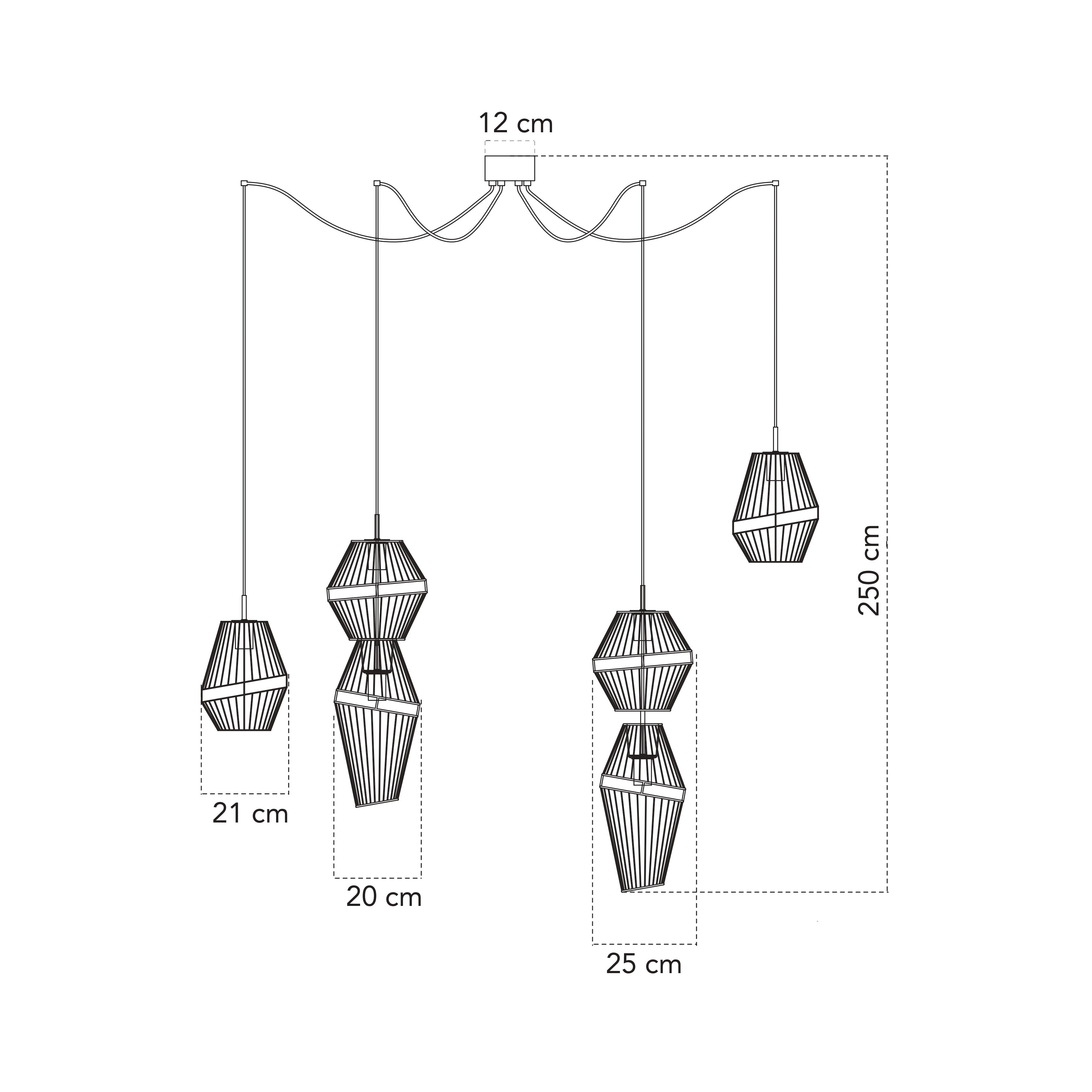 Lampadario a sospensione KIKO a sei luci in metallo nero e oro - FT-FeelThe