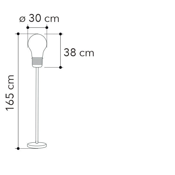 Piantana collezione LAMPADINA in vetro e decoro interno con fili in alluminio - FT-FeelThe