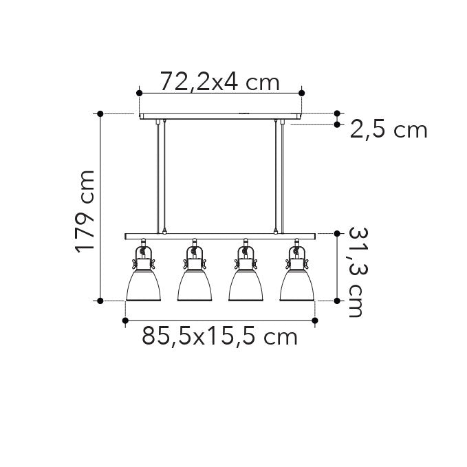 Lampadario a sospensione LEGEND (4xE27) - FT-FeelThe