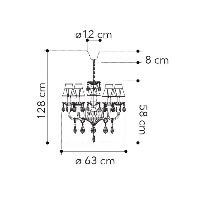 Lampadario a sospensione MONET (5XE14) - FT-FeelThe