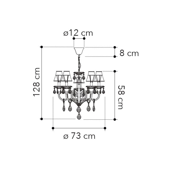 Lampadario a sospensione MONET (8XE14) - FT-FeelThe