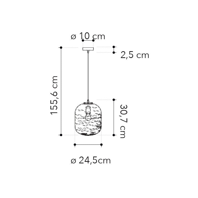 Lampadario a sospensione NEREIDE, disponibile in blu, champagne o trasparente - FT-FeelThe