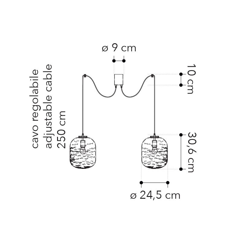 Lampadario a sospensione NEREIDE (2xE27) - FT-FeelThe