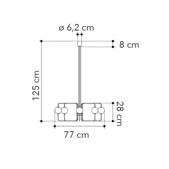 Lampadario a sospensione NEUTRON (8xG9) - FT-FeelThe