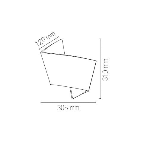 Applique ORIGAMI verniciabile con luce a doppia emissione - FT-FeelThe