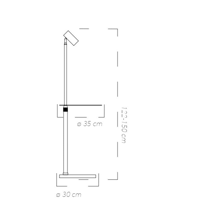 Piantana RELAX in metallo con punto luce orientabile e ripiano regolabile in marmo - FT-FeelThe