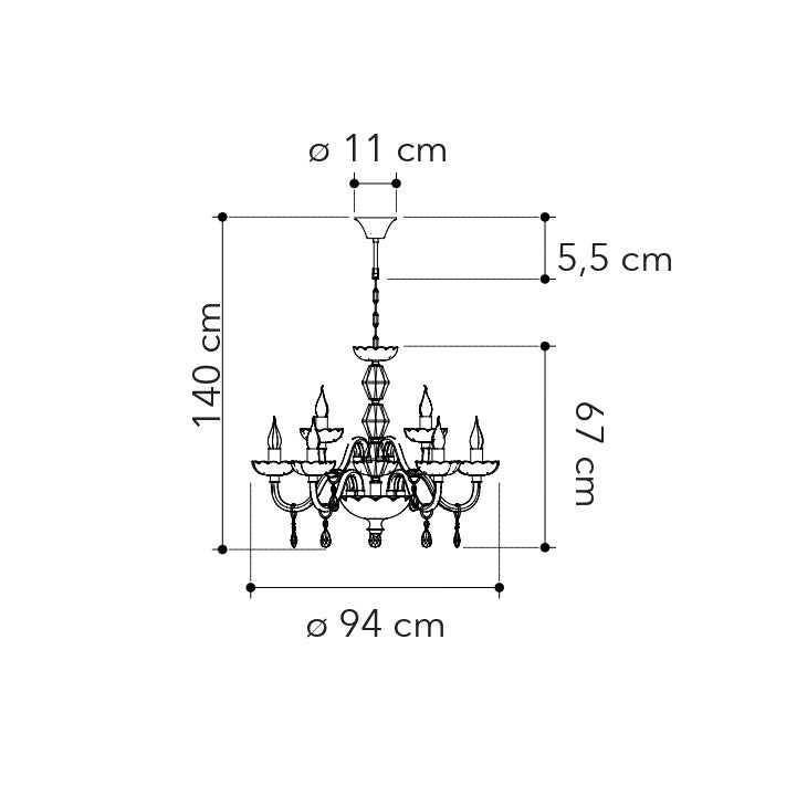Lampadario a sospensione RIFLESSO in cristallo - FT-FeelThe