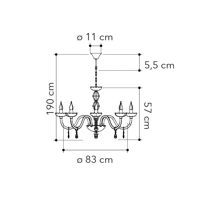 Lampadario a sospensione RIFLESSO in cristallo - FT-FeelThe