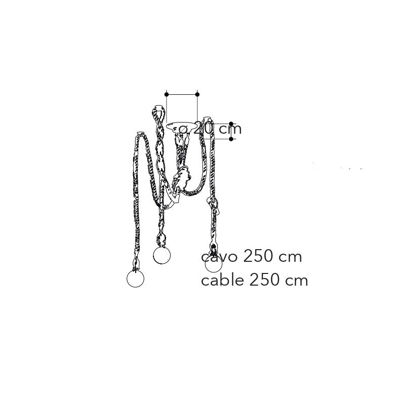 Plafoniera ROPE in metallo e canapa - FT-FeelThe