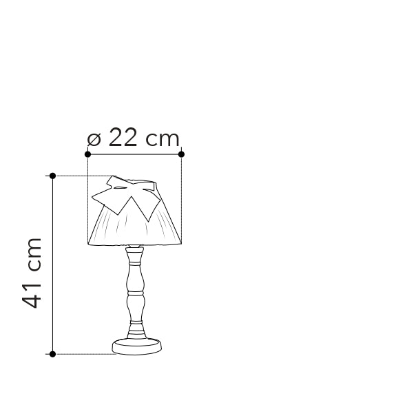 Lampada da tavolo SWEET in legno naturale e paralume in tessuto tortora - FT-FeelThe