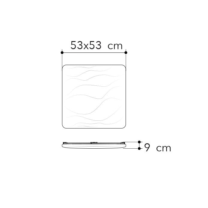 Plafoniera WAVE con interruttore CCT, Wi-Fi e telecomando incluso. - FT-FeelThe