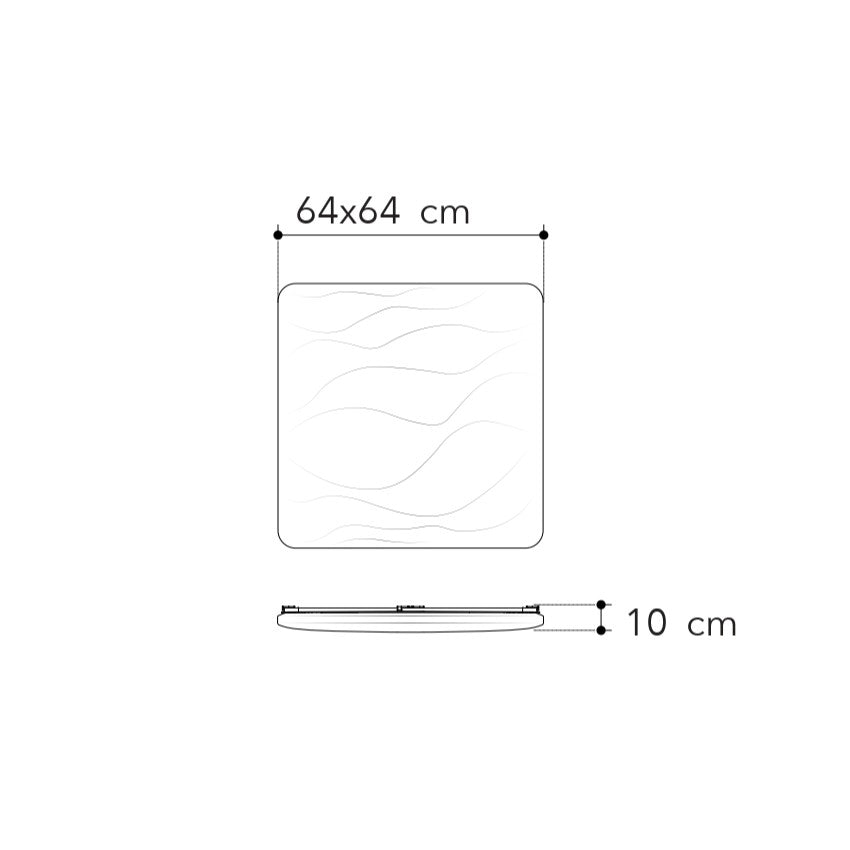 Plafoniera WAVE con interruttore CCT, Wi-Fi e telecomando incluso. - FT-FeelThe