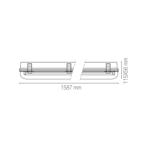 Plafoniera stagna ATLANTIC per tubi a LED bilampada in PC+PC. - FT-FeelThe