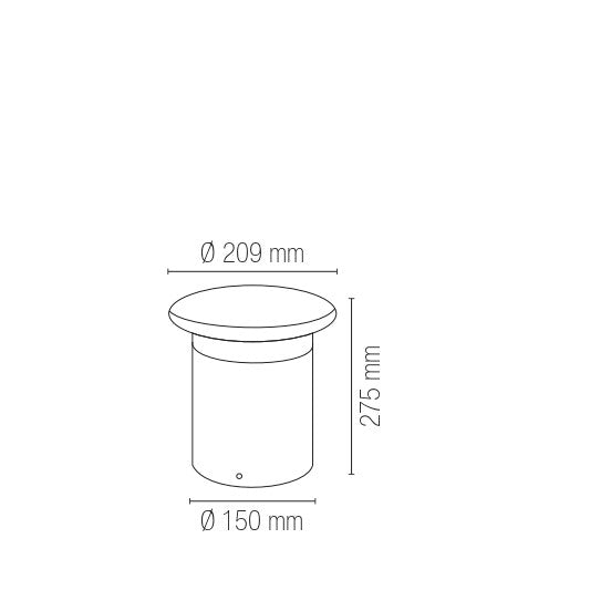Paletto LED BITT in alluminio per ambienti esterni - FT-FeelThe