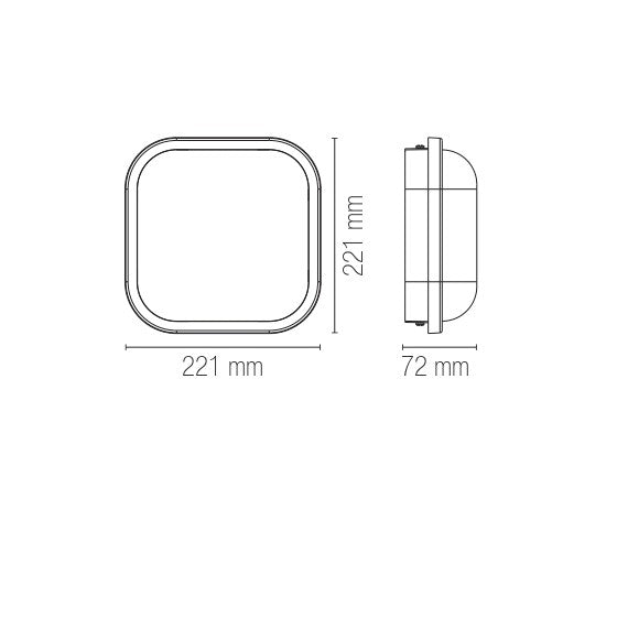 Applique LED EVER quadrata adatta per esterni - FT-FeelThe