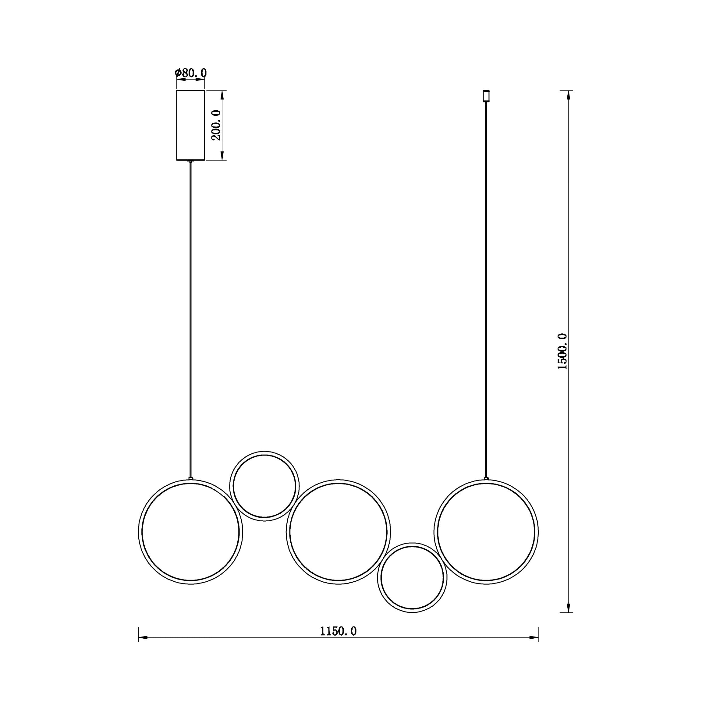 Lampadario a sospensione LED FREDY, 60W e interruttore CCT interno per la personalizzazione della temperatura colore - FT-FeelThe