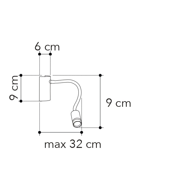 Applique LED KEPLER con braccio flessibile, luce calda - FT-FeelThe