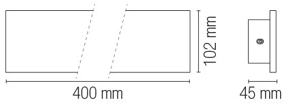 Applique LED PARKER per esterni, cemento bianco - FT-FeelThe