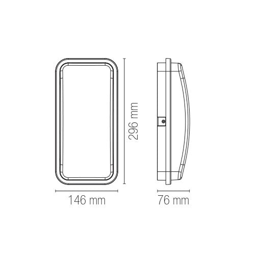 Applique per esterni LED SHELLY, forma rettangolare - FT-FeelThe
