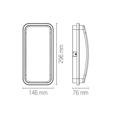 Applique per esterni LED SHELLY rettangolare, con sensore di movimento preimpostato - FT-FeelThe