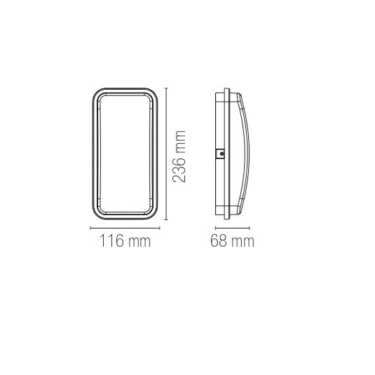 Applique per esterni LED SHELLY, forma rettangolare - FT-FeelThe