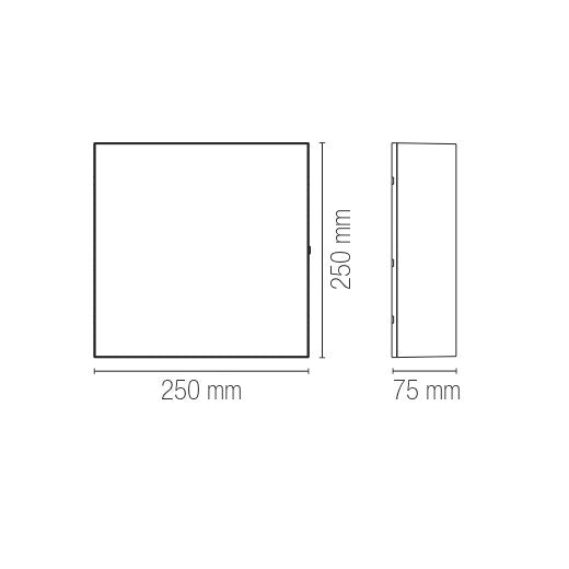 Plafoniera per esterni LED TOGO, forma quadrata, con interruttore CCT - FT-FeelThe
