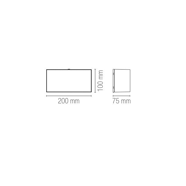 Plafoniera per esterni LED TOGO, forma rettangolare, con interruttore CCT - FT-FeelThe