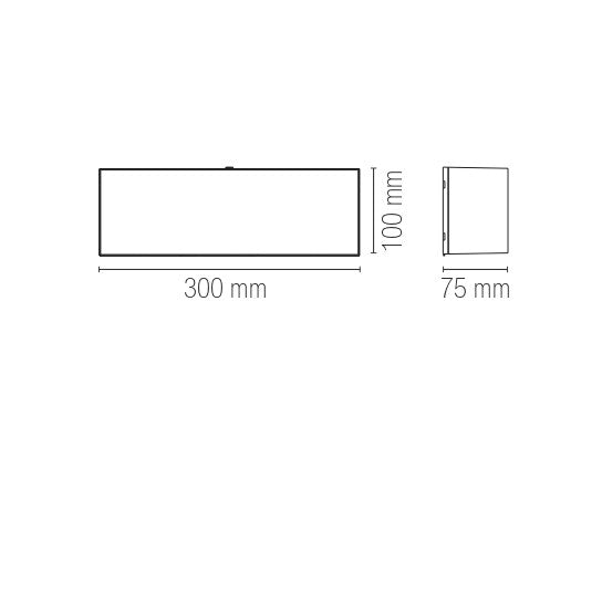 Plafoniera per esterni LED TOGO, forma rettangolare, con interruttore CCT - FT-FeelThe