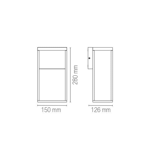 Applique da esterno LED GRIS, interruttore CCT - FT-FeelThe