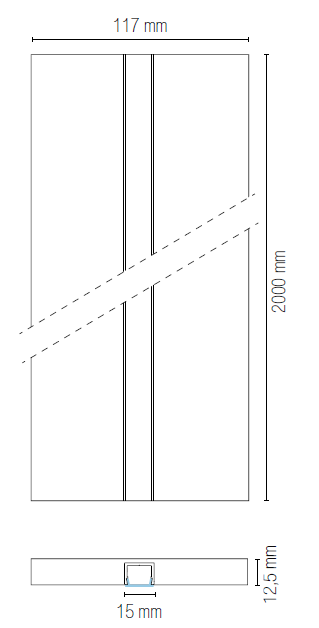 Kit 3 pezzi profilo INVISILINE integrato in lastra di cartongesso 2 metri - FT-FeelThe