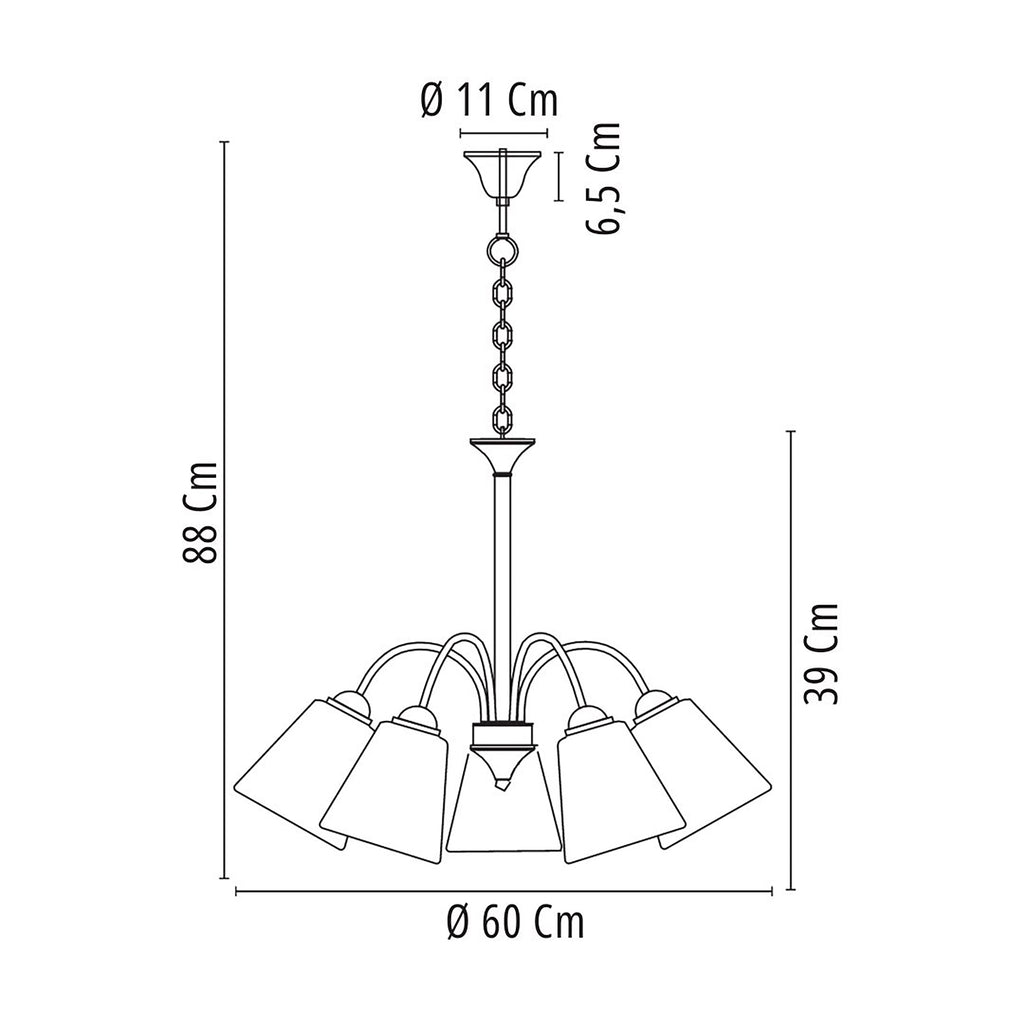 Lampadario a sospensione 1162 (5XE14) - FT-FeelThe