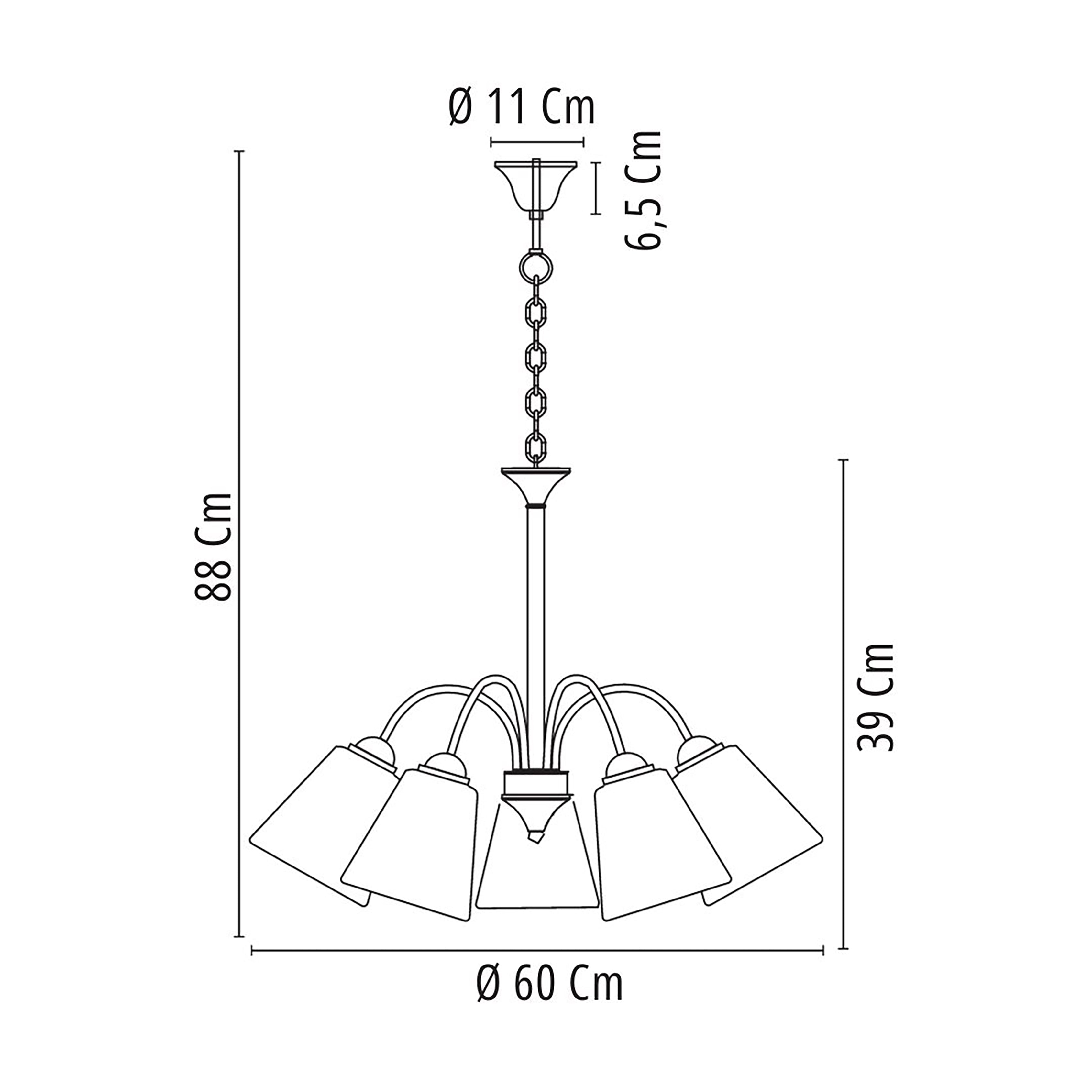 Lampadario a sospensione 1162 (5XE14) - FT-FeelThe