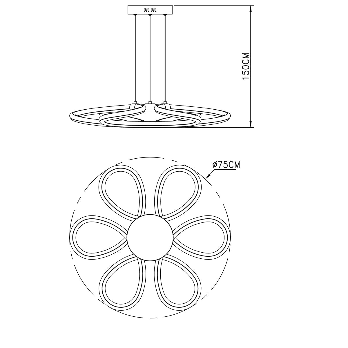 Lampadario a sospensione HEAVEN, LED 90W - FT-FeelThe