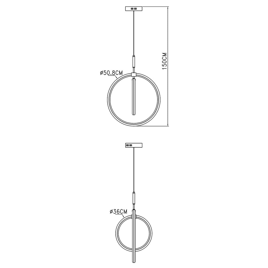 Lampadario a sospensione LED HALO, 50W - FT-FeelThe
