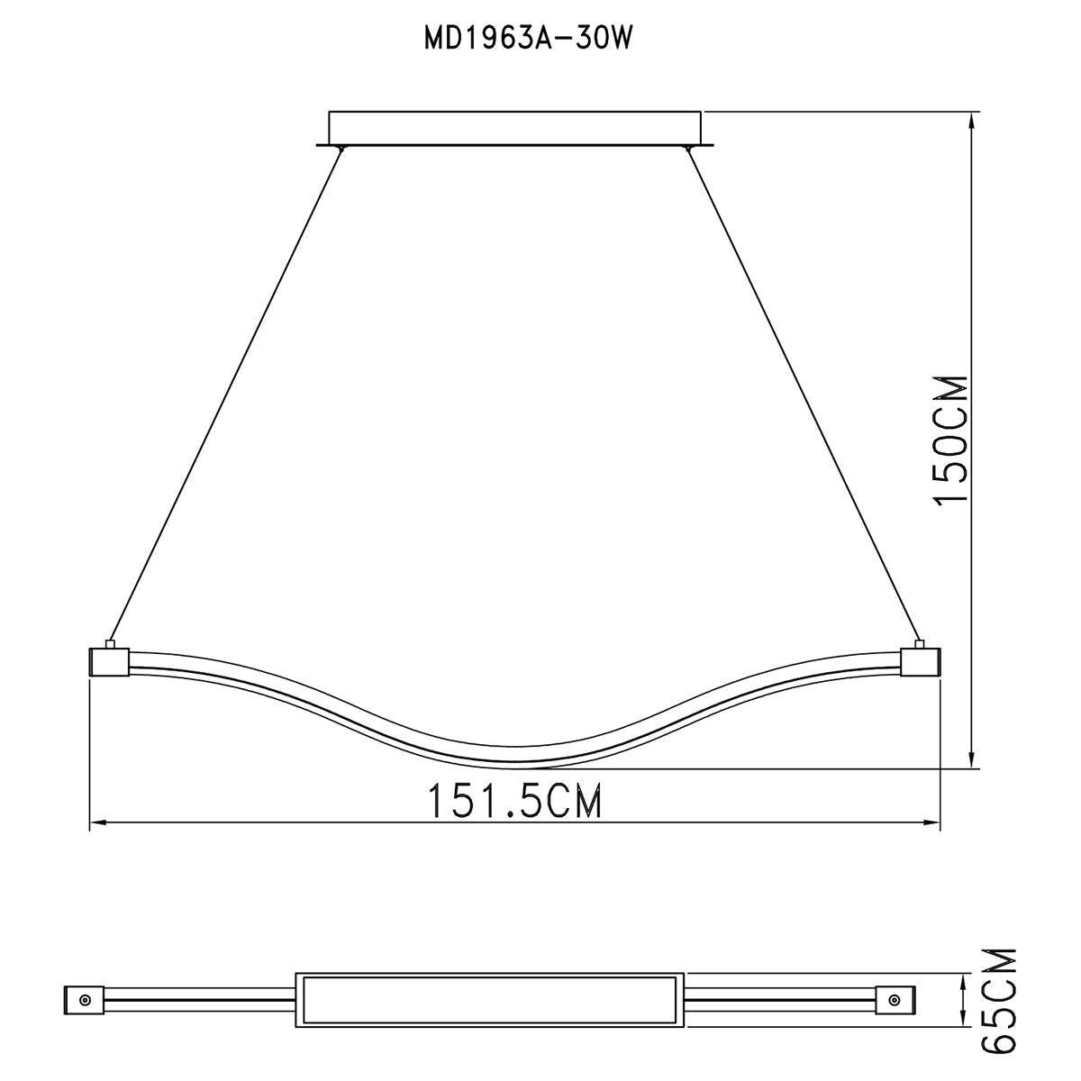 Lampadario a sospensione LED HALO, 30W - FT-FeelThe