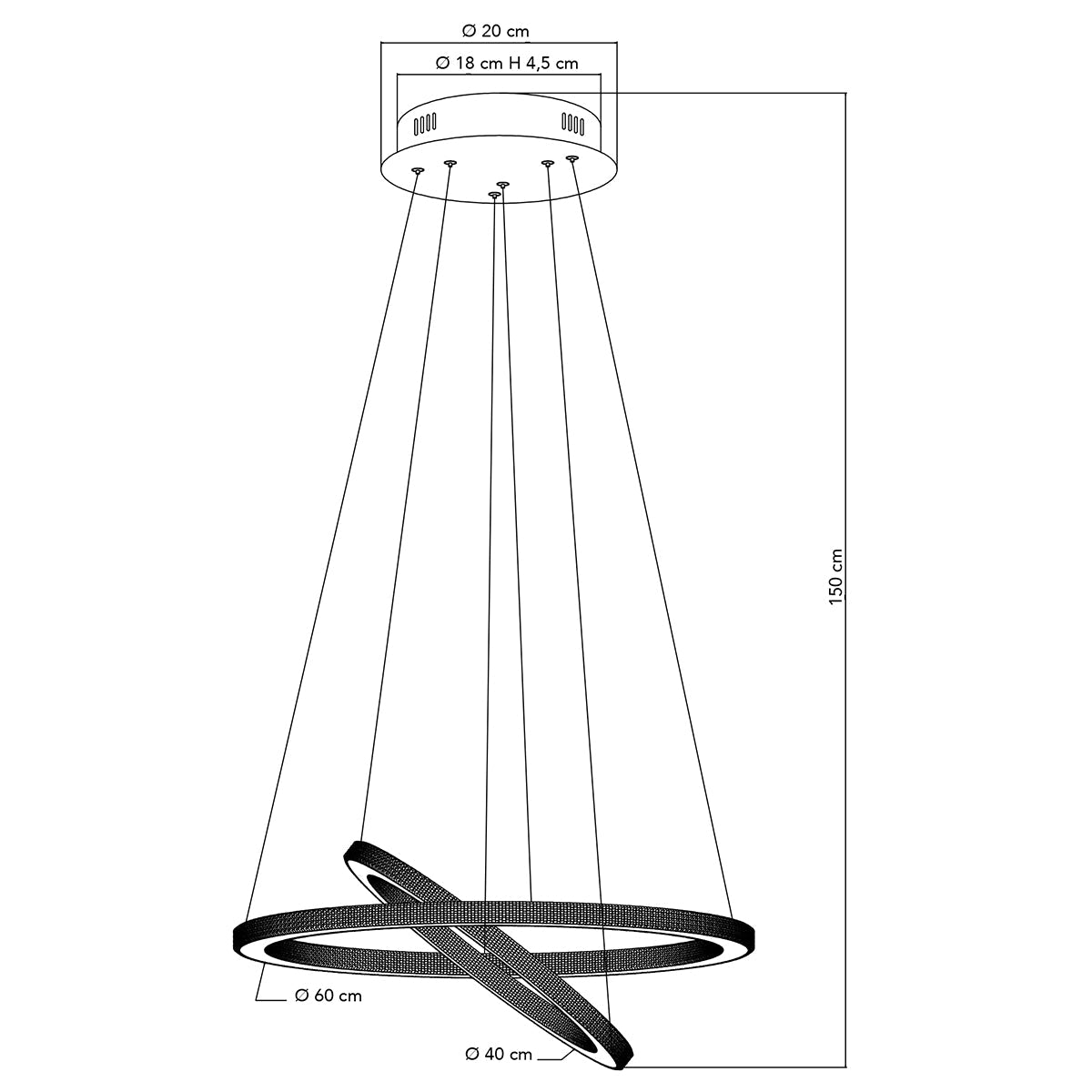 Lampadario a sospensione LED BRYANT, 54W - FT-FeelThe