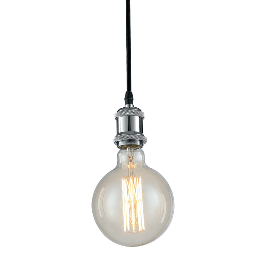 Sospensione cavo VINTAGE in tessuto con portalampada in alluminio (1xE27) - FT-FeelThe