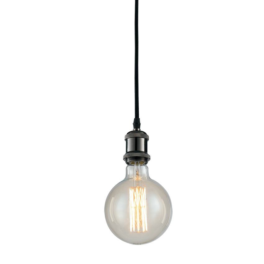 Sospensione cavo VINTAGE in tessuto con portalampada in alluminio (1xE27) - FT-FeelThe