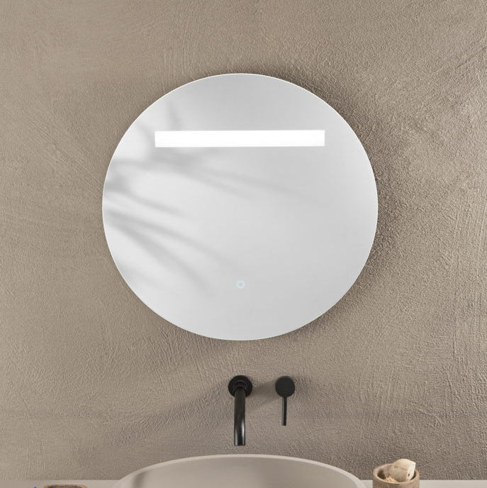 Specchio LINEA con illuminazione a LED, CCT 3 temperature, pulsante touch dimming, tondo o rettangolare