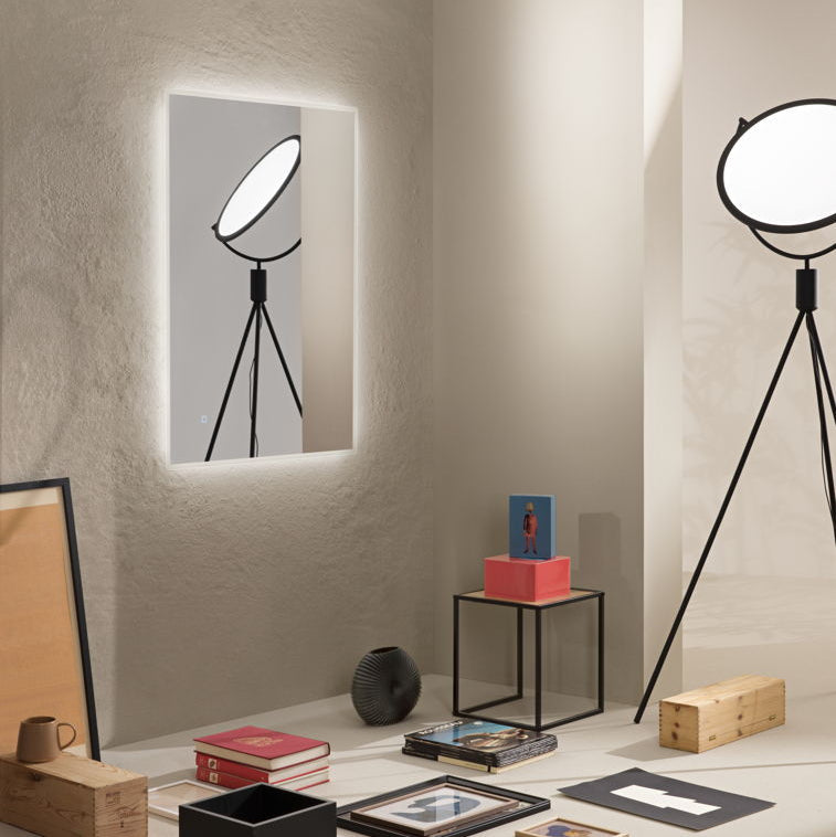 Specchio FRAME con illuminazione a LED, rettangolare con angoli smussati, CCT 3 temperature, touch dimming