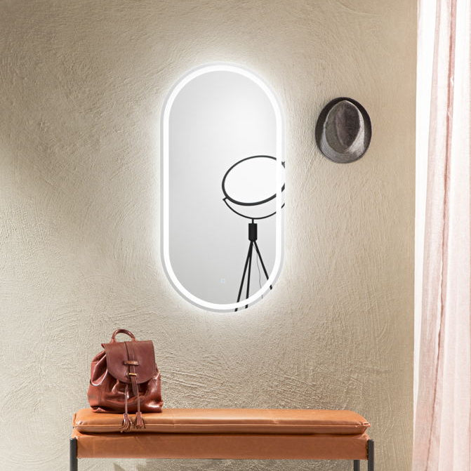 Specchio QUEEN ovale con illuminazione a LED, CCT 3 temperature, touch